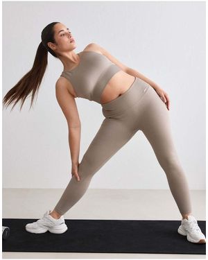 Aim'n Dark Clay Ribbed Seamless Petite Tights - White