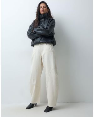 ASOS Curved Seam Barrel Jean - Gray