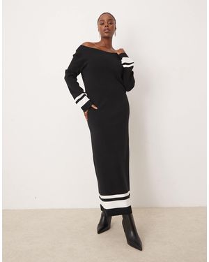 Pretty Lavish Curve – midaxi-strickkleid - Schwarz