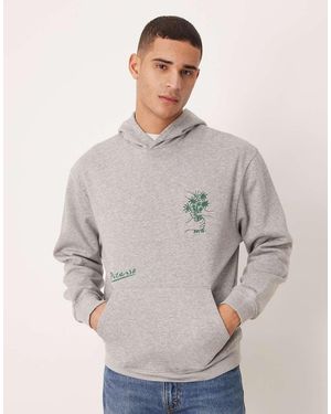 ASOS Relaxed Hoodie With Picasso Print - Grey