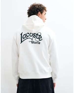 Lacoste Embroidered Logo Hoodie - White