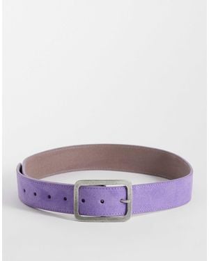ASOS Gürtel aus wildleder mit eckiger schnalle an taille und hüfte - Lila