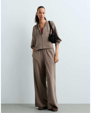 Oysho Short Hooded Jacket With Modal - Brown