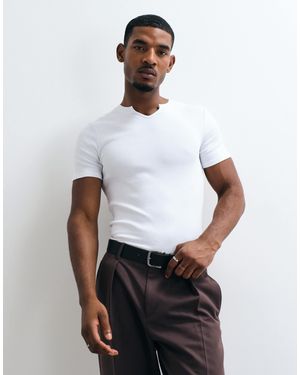 ASOS Muskelshirt mit schlitz-ausschnitt - Weiß