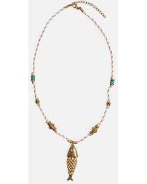 Public Desire Rope Detail Necklace With Sea Life Charms - White