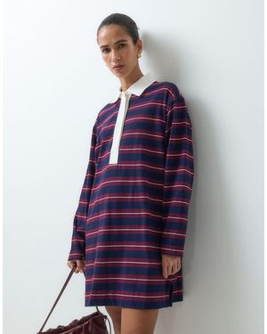 Gap Long Sleeve Rugby Dress - Blue