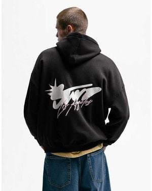 Pull&Bear Stwd Los Angeles Hoodie - Black