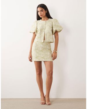 Vila Mini-jupe d'ensemble en jacquard fleuri style tapisserie - fumée - Neutre