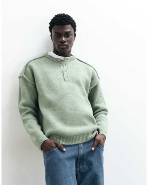 ASOS Oversized Henley Jumper - Green