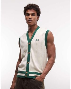 BLKVIS Two Tone Cable Knit Jumper Vest - White