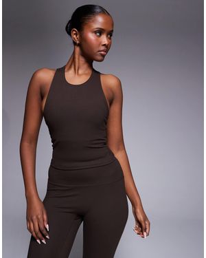 4505 Icon Racer Back Tank Top With Inner Bra And Removable Padding - Gray