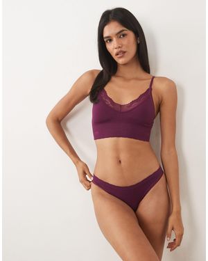 Cotton On Jersey-bralette und passender string - Braun