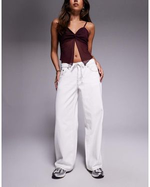 Liquor N Poker Baggy Jeans Met Strikdetail Aan De Voorkant - Paars