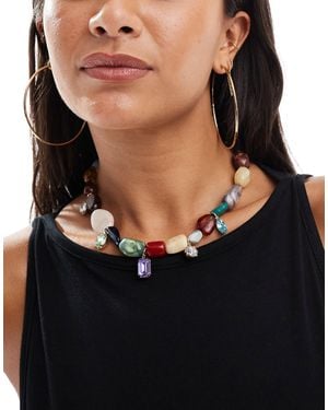 ASOS – perlenkette mit großen kunststeinen - Schwarz