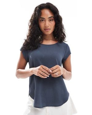 ONLY Blusa Gris Pizarra Con Cremallera Trasera De - Azul