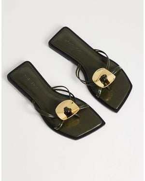 TOPSHOP Rolo Hardware Detail Flat Sandal - Green