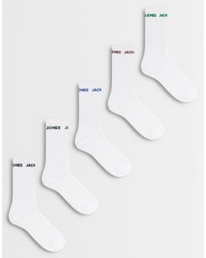 Jack & Jones 5 Pack Crew Socks - Natural