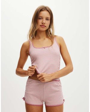 Cotton On Cotton On Rib Lace Ruched Boyshort - Pink