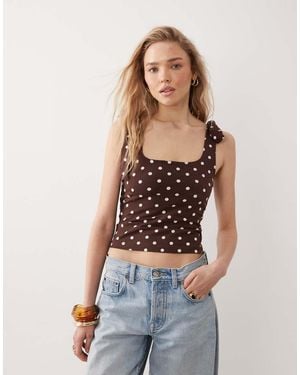 Miss Selfridge Tie Shoulder Top - Blue