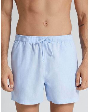 Intimissimi Cotton And Linen Shorts - Blue