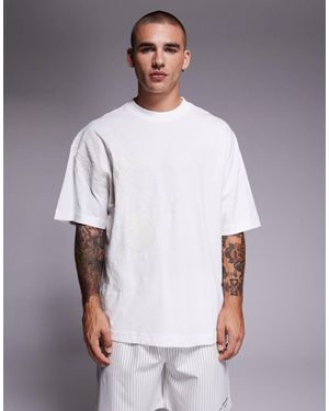 River Island Oversized T-Shirt With Phoenix Embroidery - White