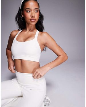 4505 Icon Soft Touch Medium Support Square Neck Sports Bra - Grey