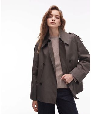 & Other Stories Bold Shoulder Short Trench Jacket - Brown