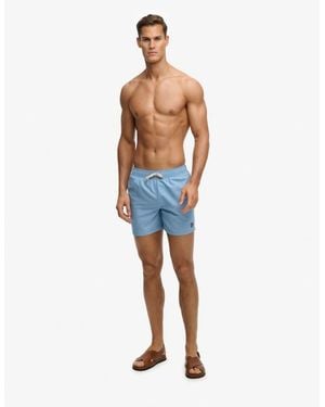 Superdry Embroidered Logo 15- Inch Swim Shorts - Blue