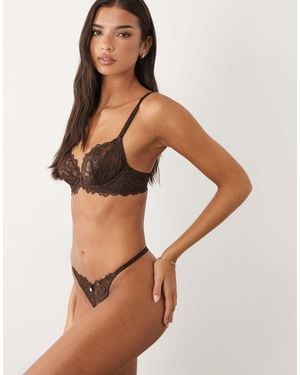 Boux Avenue Heidi Lace Thong - Brown