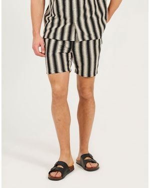 Brave Soul Stripe Shorts - Black