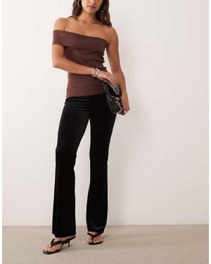 New Look Velvet Flare Pant - Black