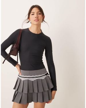 Abercrombie & Fitch Long Sleeve Soft Matte Bodysuit - Black