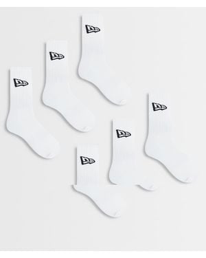 KTZ Flag Logo 6 Pack Crew Socks - White