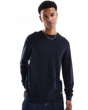Threadbare Crew Neck Knitted Sweater - Blue