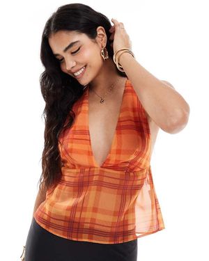 ASOS Chiffon Halter Top - Orange