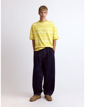 Pull&Bear Relaxed Fit Jeans With Darts And Belt - Blue