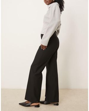 Mango Pantaloni Dritti Neri Con Pinces - Bianco