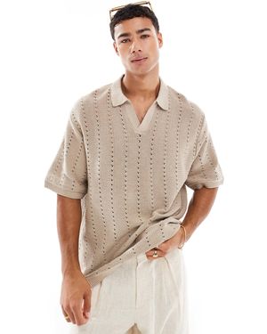 Jack & Jones Split Neck Polo - Natural
