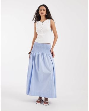 Vero Moda Smock Waist Maxi Skirt - Blue