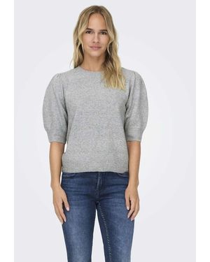 ONLY Top Gris Claro Jaspeado De Punto