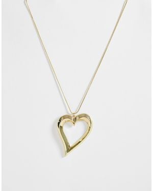 Pieces Heart Chain Necklace - White