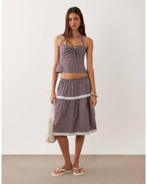 Motel Co-ord Trixie Midi Skirt - Pink