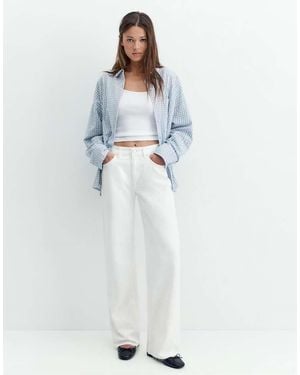 Pull&Bear Straight Wide-leg Jeans - White
