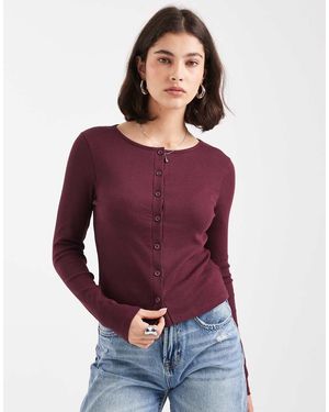 New Look Crew Neck Cardigan - Red