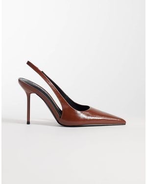 ASOS Pronto Stiletto Slingback High Heeled Shoes - Brown