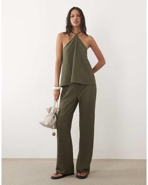 ASOS Broek Van Getextureerde Stof - Naturel
