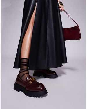 River Island Mocasines Burdeos Con Suela Gruesa De -Rojo - Negro