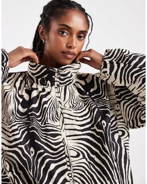 ASOS Oversized Bubble Hem Track Jacket - Black