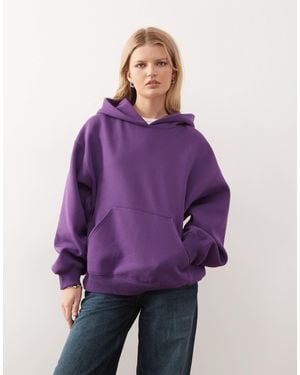 Weekday Oversized Heavyweight Jersey Hoodie - Purple