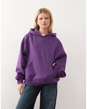 Weekday Sweat à capuche oversize en jersey épais - raisin - Violet